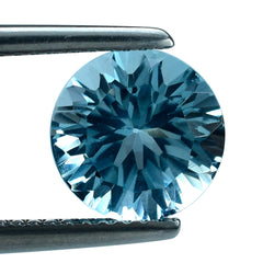 SKY BLUE TOPAZ CONCAVE CUT ROUND (DES#45) 9MM 3.60 Cts.