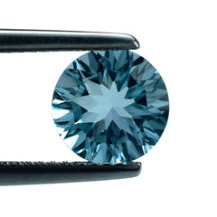SKY BLUE TOPAZ CONCAVE CUT ROUND (DES#45) 8MM 2.14 Cts.