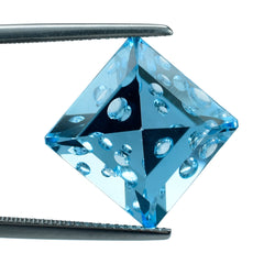 SKY BLUE TOPAZ SUPPER BUBBLE SQUARE - OCTAGON (DES#118) 14MM 14.66 Cts.