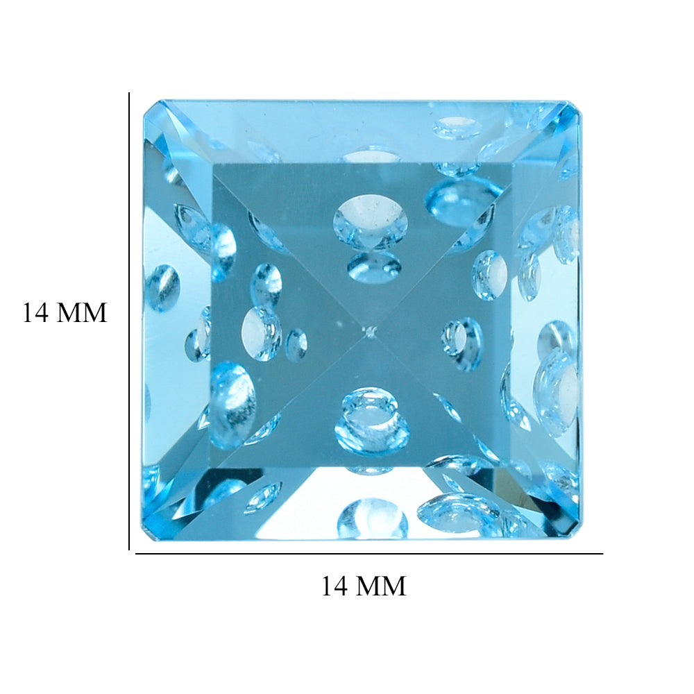SKY BLUE TOPAZ SUPPER BUBBLE SQUARE - OCTAGON (DES#118) 14MM 14.66 Cts.