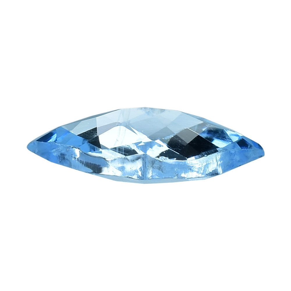 SKY BLUE TOPAZ CHECKER CUT LIPS (DES#37) 16X9MM 5.21 Cts.