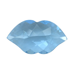 SKY BLUE TOPAZ CHECKER CUT LIPS (DES#37) 16X9MM 5.21 Cts.