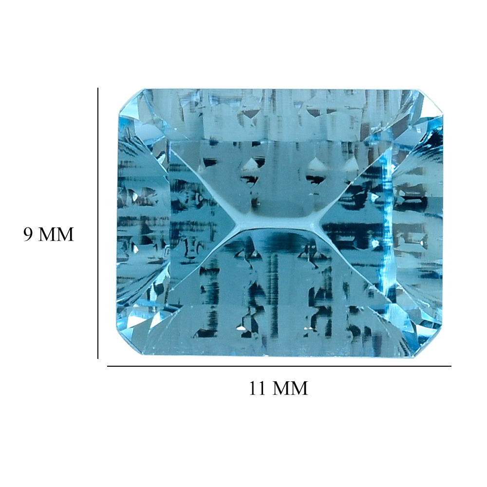 SKY BLUE TOPAZ CONCAVE SPLENDOR CUT OCTAGON (DES#41) 11X9MM 5.48 Cts.