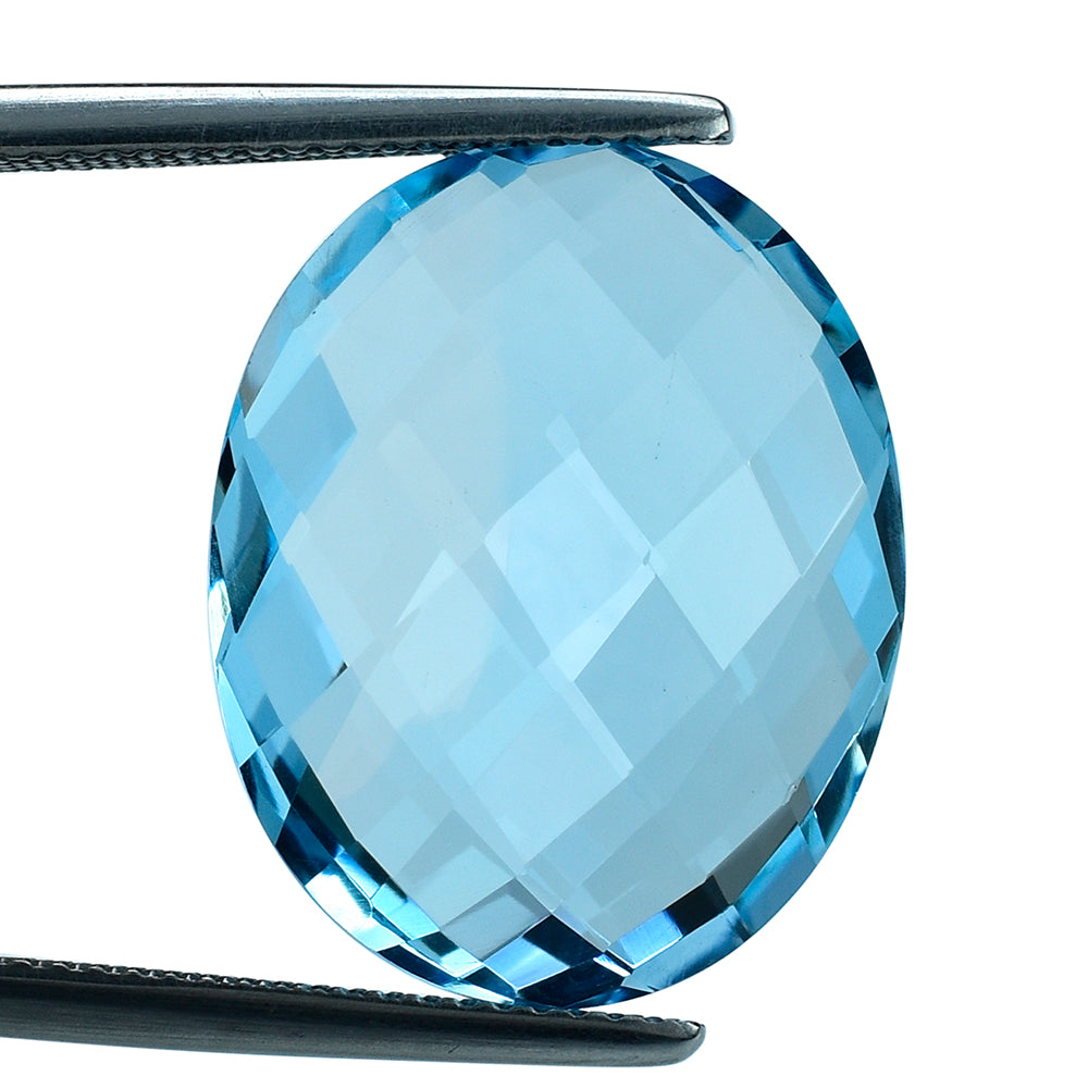 SKY BLUE TOPAZ BRIOLETTE CUT OVAL 20X16MM 18.40 Cts.