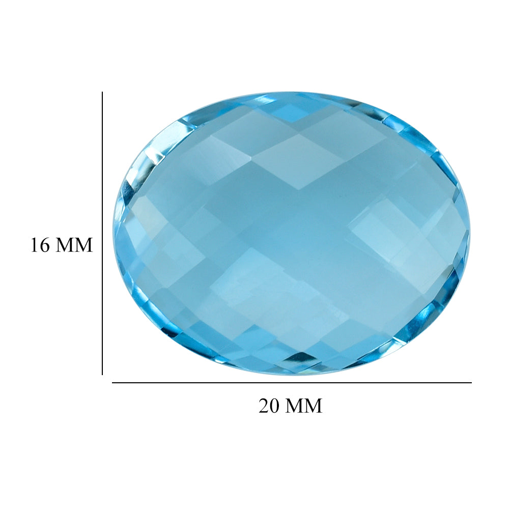 SKY BLUE TOPAZ BRIOLETTE CUT OVAL 20X16MM 18.40 Cts.