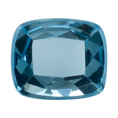 SKY BLUE TOPAZ CUT CUSHION WITH FLAT BOTTOM 12X10MM 6.99 Cts.