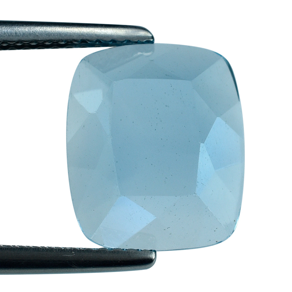 SKY BLUE TOPAZ CUT CUSHION WITH FLAT BOTTOM 12X10MM 6.99 Cts.