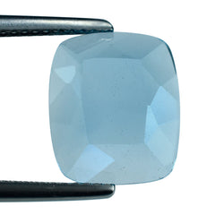 SKY BLUE TOPAZ CUT CUSHION WITH FLAT BOTTOM 12X10MM 6.99 Cts.