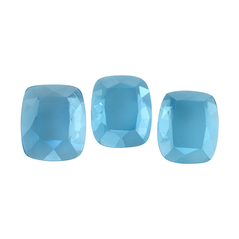 SKY BLUE TOPAZ CUT CUSHION WITH FLAT BOTTOM 12X10MM 6.99 Cts.