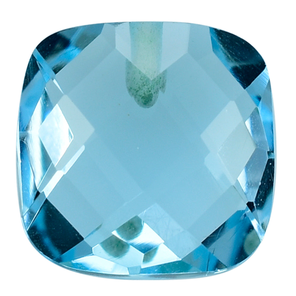 SKY BLUE TOPAZ BRIOLETTE CUSHION (HALF DRILL) 10MM 5.56 Cts.