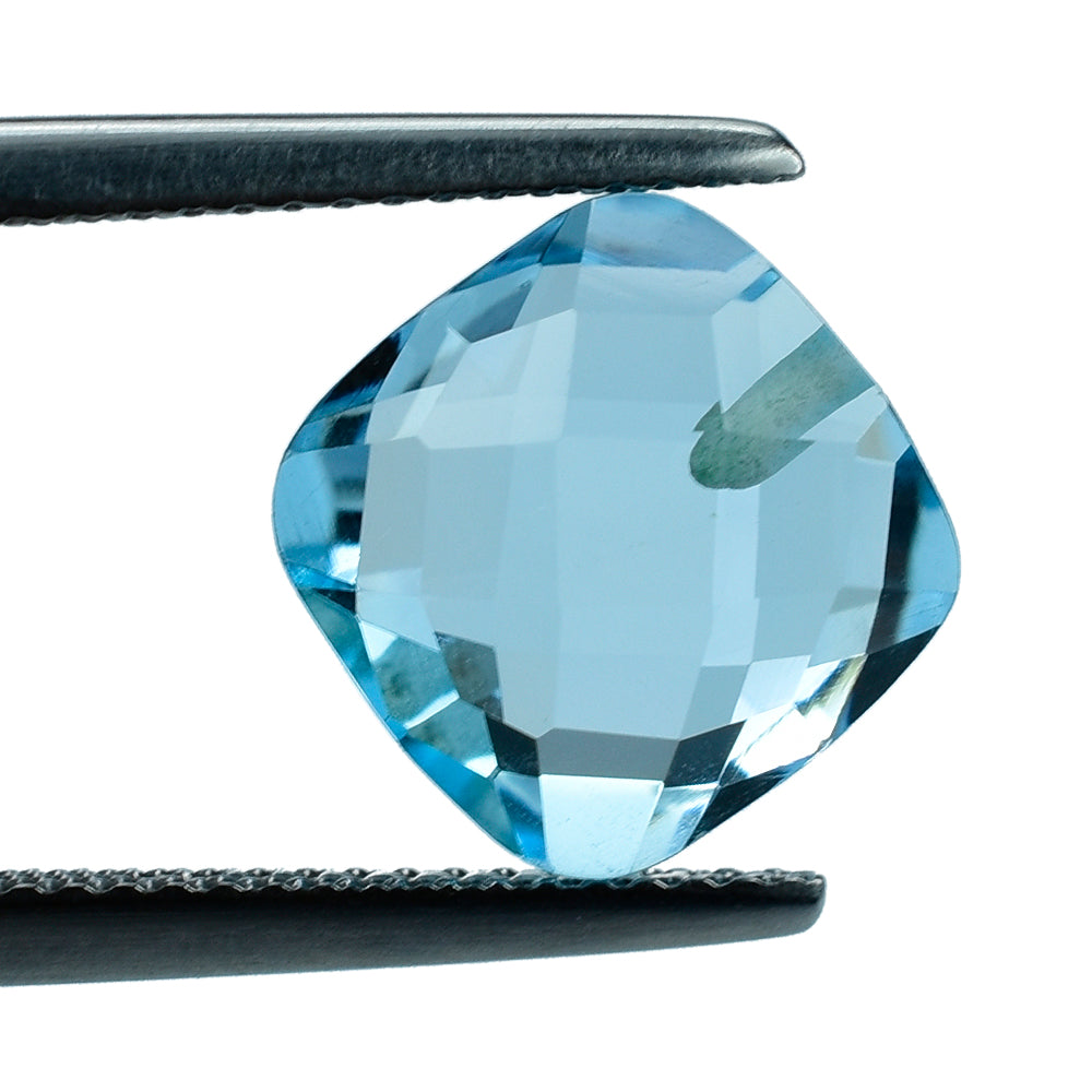 SKY BLUE TOPAZ BRIOLETTE CUSHION (HALF DRILL) 10MM 5.56 Cts.