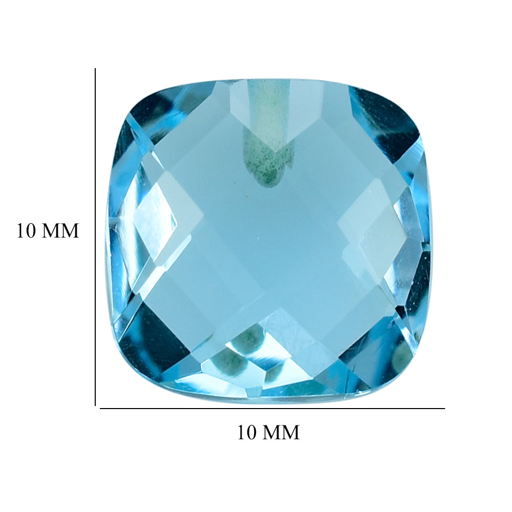 SKY BLUE TOPAZ BRIOLETTE CUSHION (HALF DRILL) 10MM 5.56 Cts.