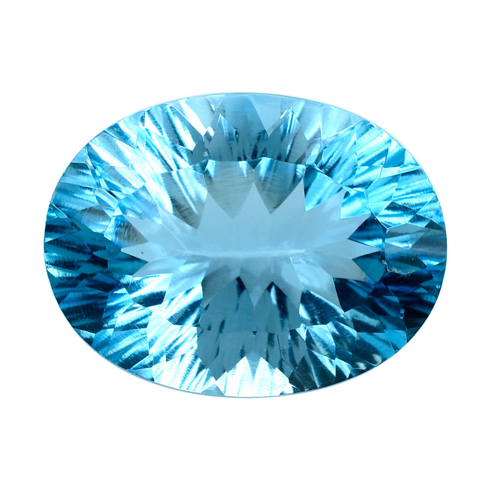 SKY BLUE TOPAZ CONCAVE CUT OVAL 20X15MM 21.51 Cts.