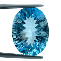 SKY BLUE TOPAZ CONCAVE CUT OVAL 20X15MM 21.51 Cts.