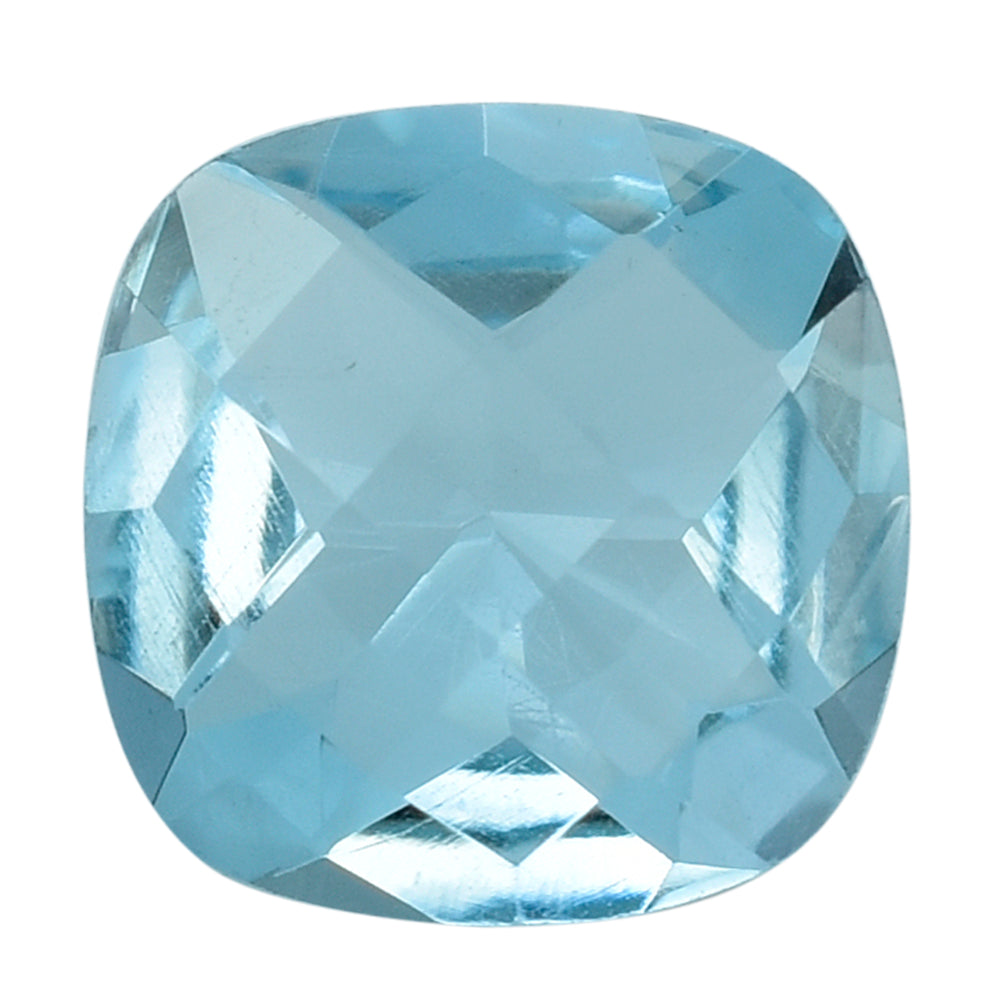 SKY BLUE TOPAZ CHECKER CUT CUSHION 10MM 3.75 Cts.