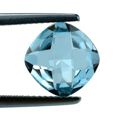 SKY BLUE TOPAZ CHECKER CUT CUSHION 10MM 3.75 Cts.