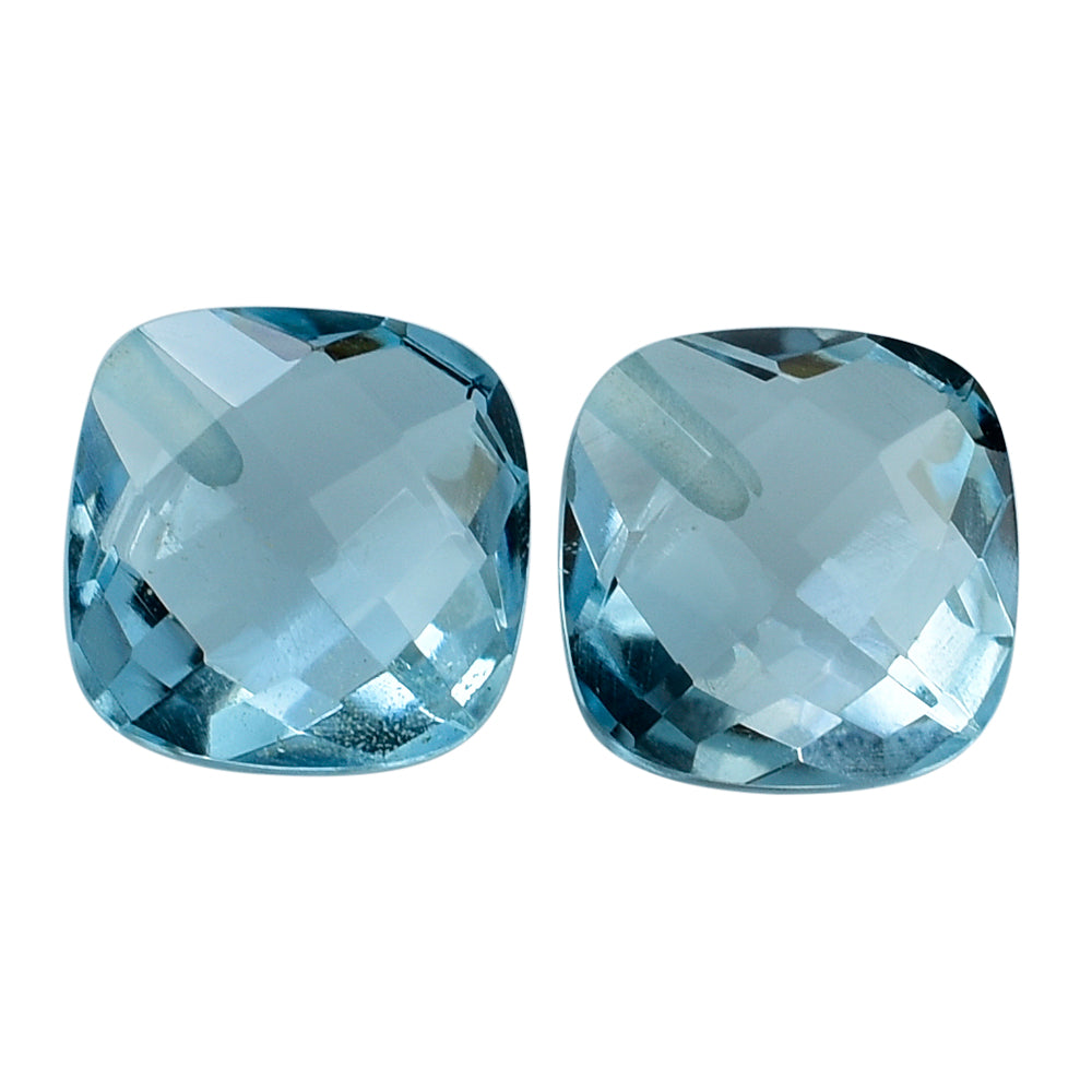 SKY BLUE TOPAZ BRIOLETTE CUSHION (HALF DRILL) 7.00MM 1.79 Cts.