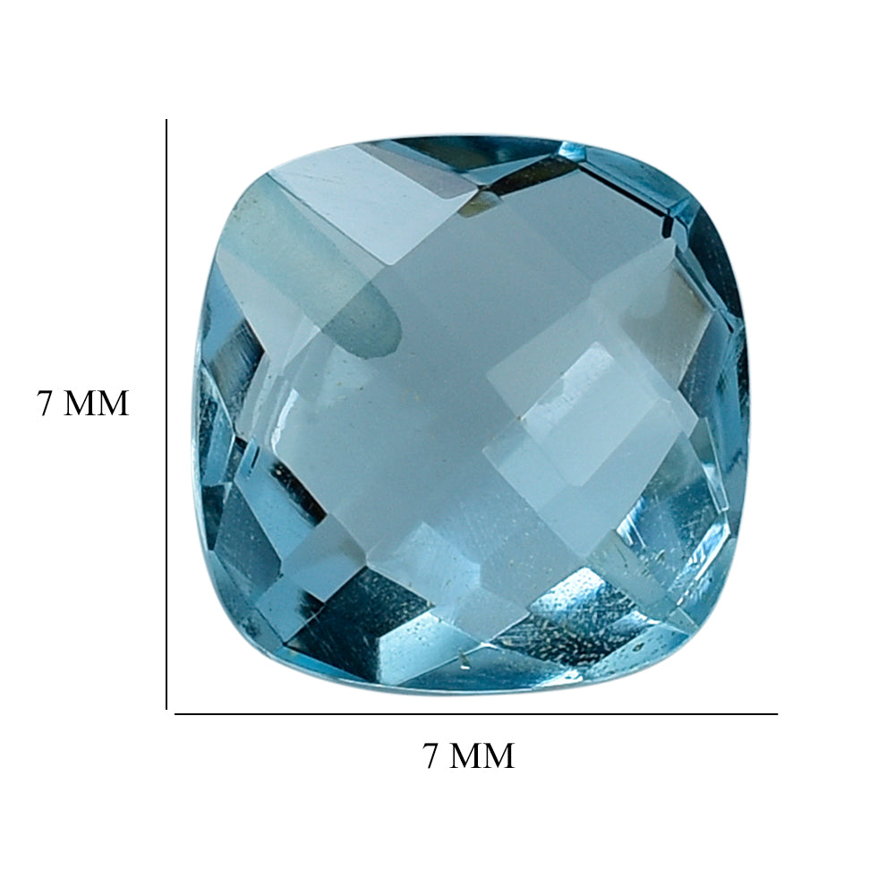 SKY BLUE TOPAZ BRIOLETTE CUSHION (HALF DRILL) 7.00MM 1.79 Cts.