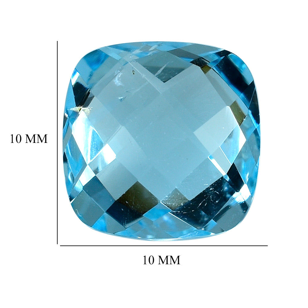 SKY BLUE TOPAZ BRIOLETTE CUSHION 10.00MM 5.39 Cts.