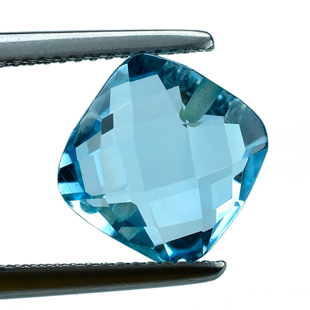 SKY BLUE TOPAZ BRIOLETTE CUSHION (H/D AT CORNER) 10.00MM 5.71 Cts.