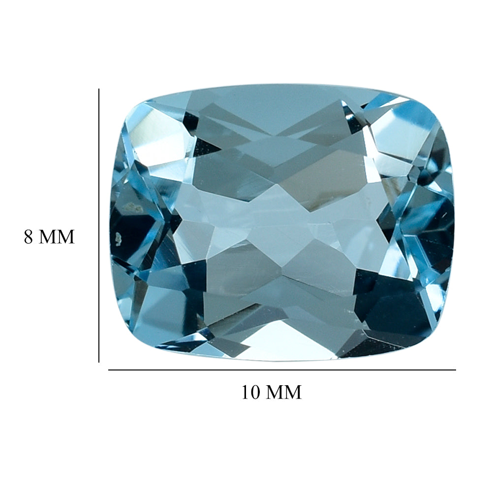 SKY BLUE TOPAZ CUT CUSHION 10X8MM 3.33 Cts.