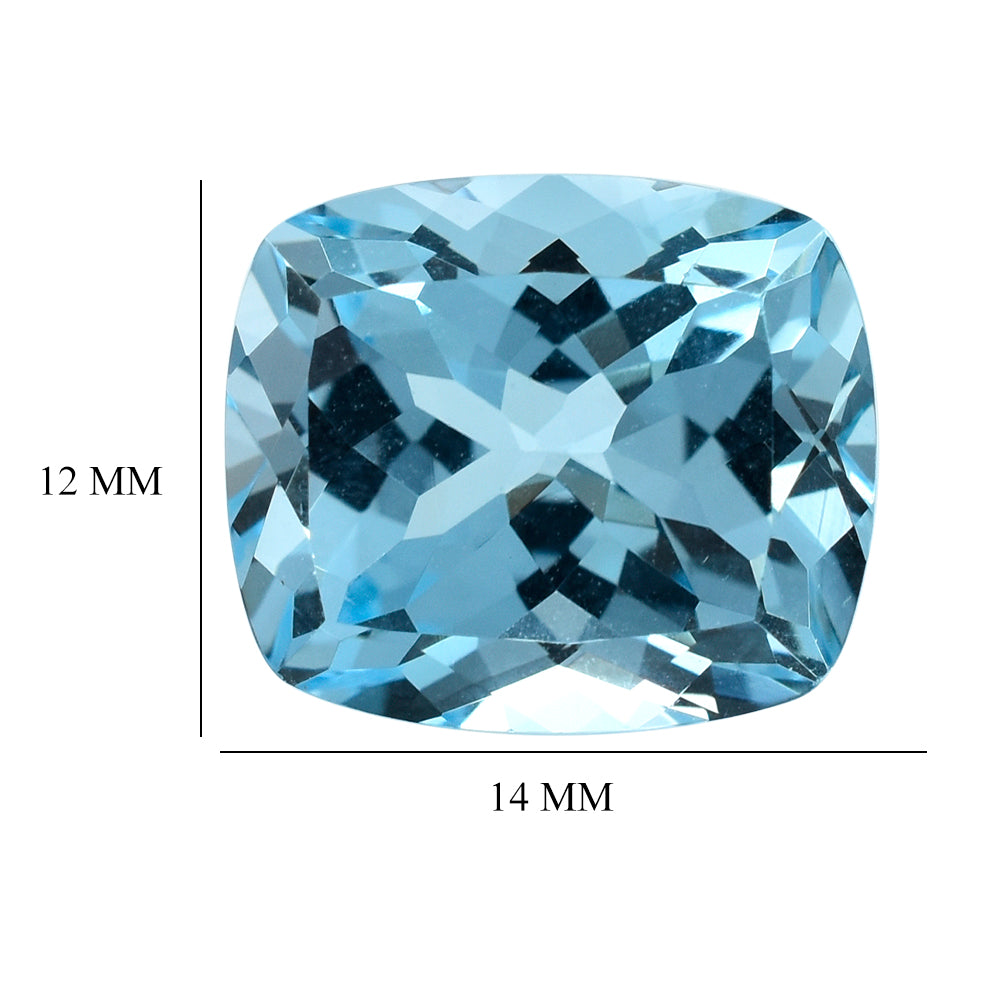 SKY BLUE TOPAZ CUT CUSHION 14X12MM 12.24 Cts.