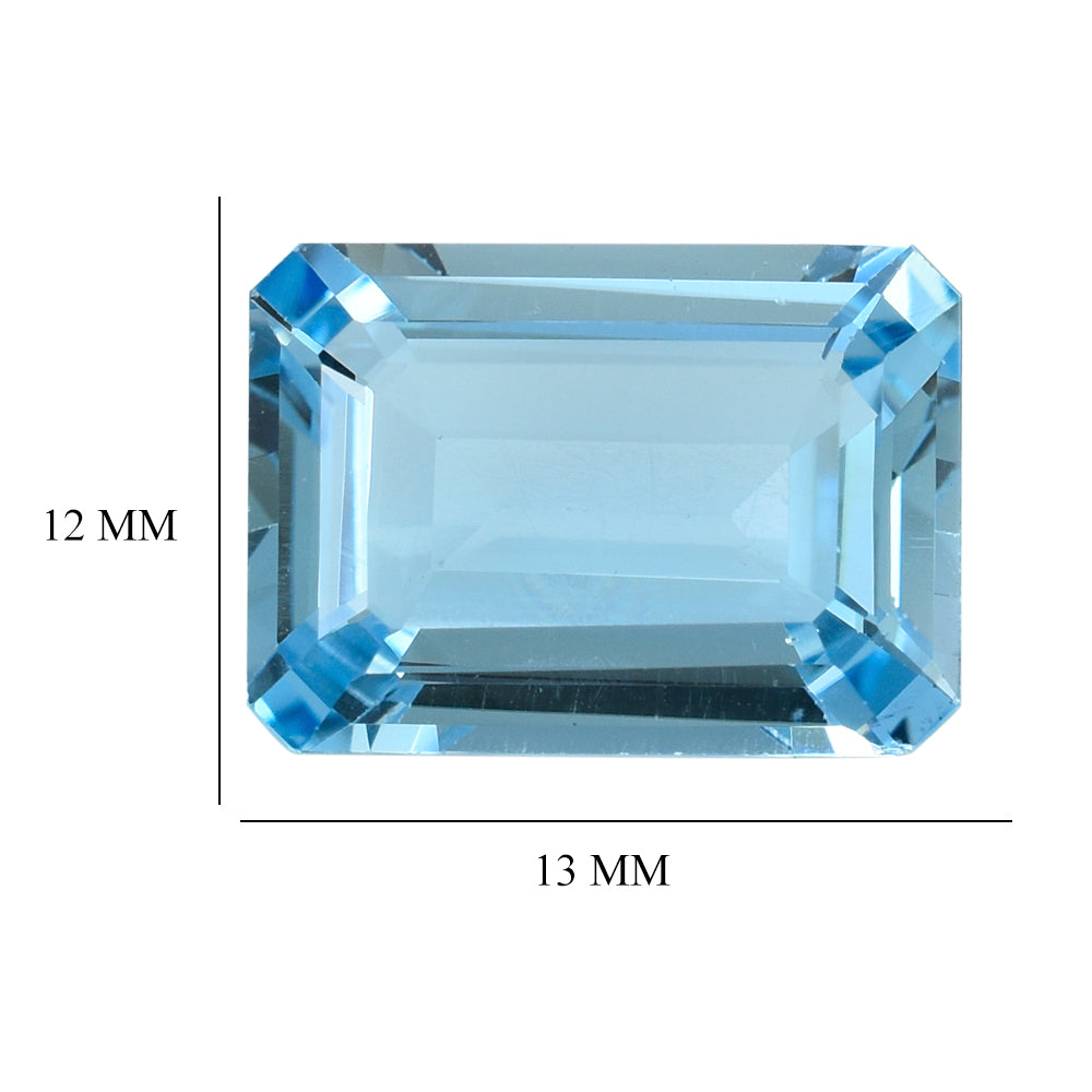 SKY BLUE TOPAZ CUT OCTAGON 13X12MM 8.88 Cts.