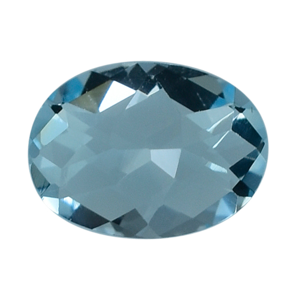 SKY BLUE TOPAZ CHECKER CUT OVAL 7X5MM 0.90 Cts.