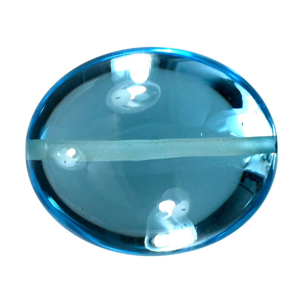 SKY BLUE TOPAZ PLAIN LENTIL OVAL (FULL DRILL) 19.50X16MM 34.58 Cts.