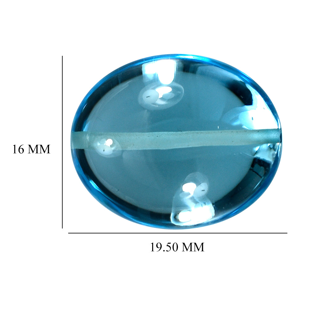 SKY BLUE TOPAZ PLAIN LENTIL OVAL (FULL DRILL) 19.50X16MM 34.58 Cts.