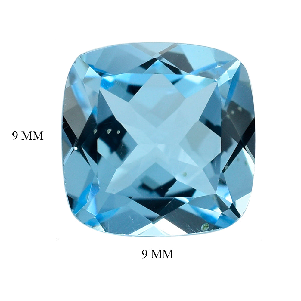 SKY BLUE TOPAZ CUT CUSHION 9MM 4.07 Cts.