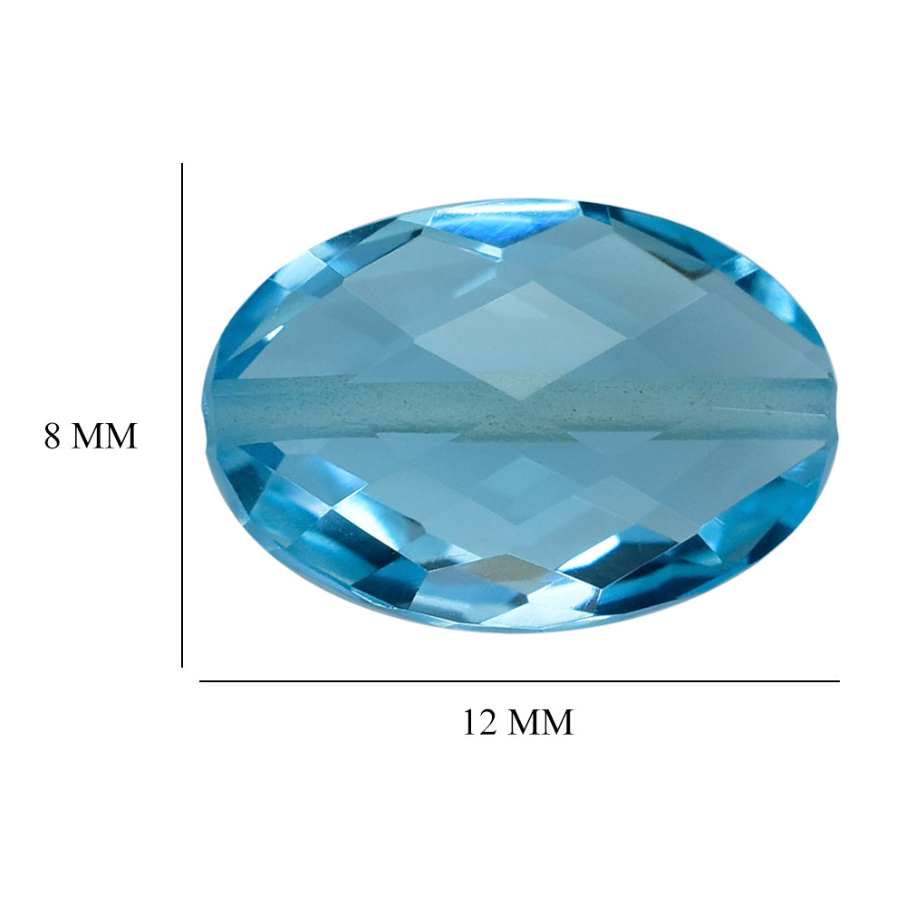 SKY BLUE TOPAZ BRIOLETTE OVAL (FULL DRILL) 12X8MM 3.85 Cts.