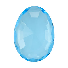 SKY BLUE TOPAZ STEP CUT IRREGULAR OVAL 21X15MM 14.81 Cts.