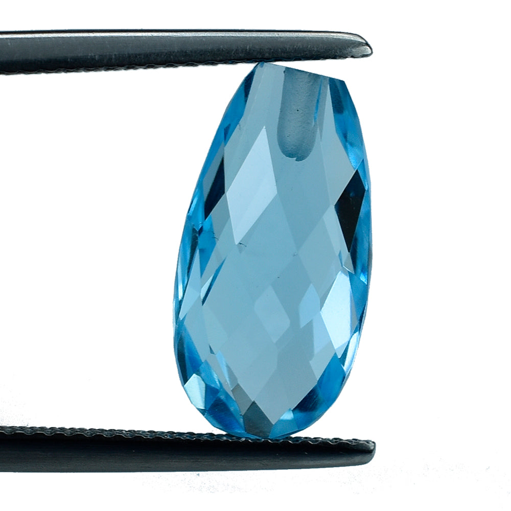 SKY BLUE TOPAZ BRIOLETTE PEAR (HALF DRILL) 16X8MM 7.15 Cts.