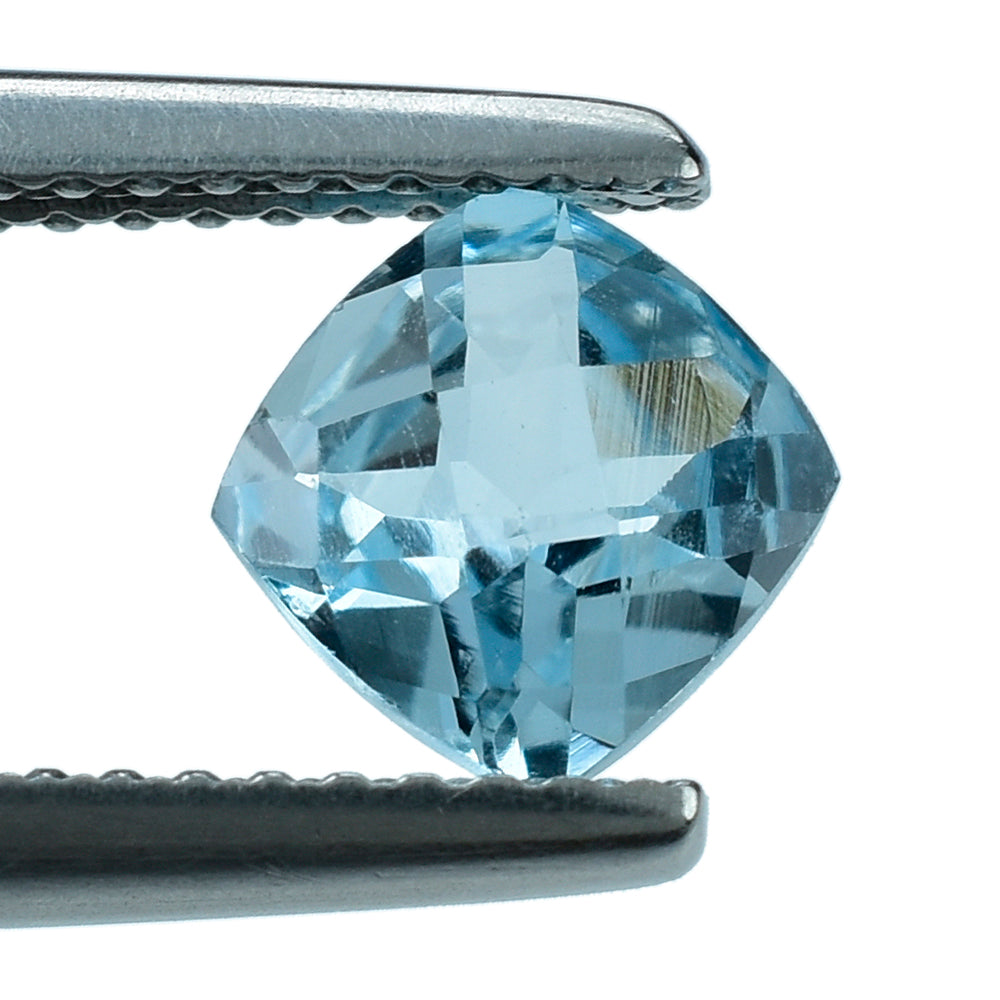 SKY BLUE TOPAZ CHECKER CUT CUSHION 6.00MM 1.11 Cts.