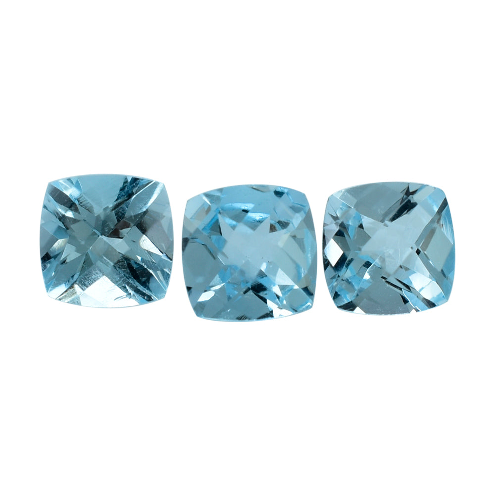 SKY BLUE TOPAZ CHECKER CUT CUSHION 6.00MM 1.11 Cts.