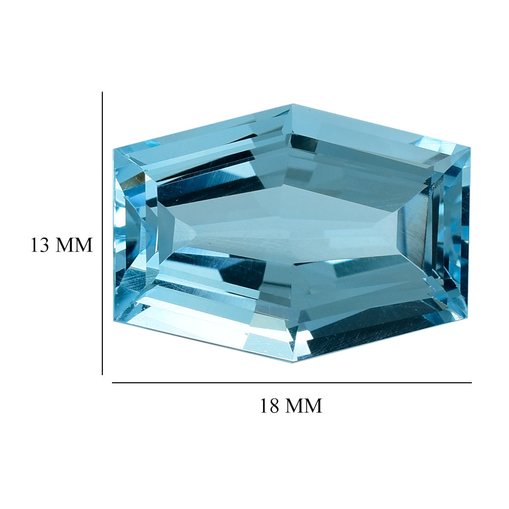 SKY BLUE TOPAZ CUT FANCY SHAPE 18X13MM 15.95 Cts.