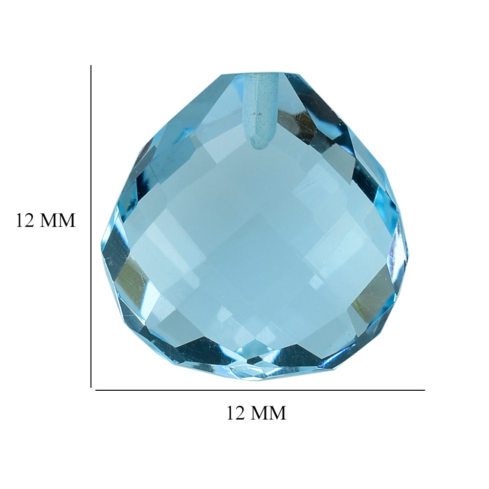 SKY BLUE TOPAZ BRIOLETTE HEART 12.00MM 8.49 Cts.