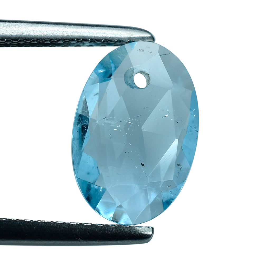 SKY BLUE TOPAZ ROSE CUT BRIOLETTE OVAL (FULL DRILL/SI) 12X8MM 2.76 Cts.
