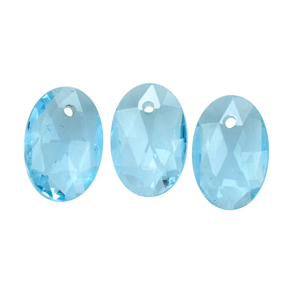 SKY BLUE TOPAZ ROSE CUT BRIOLETTE OVAL (FULL DRILL/SI) 12X8MM 2.76 Cts.