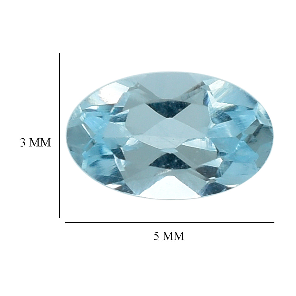 SKY BLUE TOPAZ CUT OVAL 5X3MM 0.26 Cts.