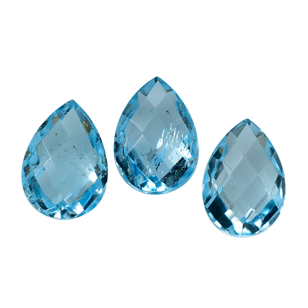 SKY BLUE TOPAZ BRIOLETTE PEAR (SI) 10X7MM 2.83 Cts.