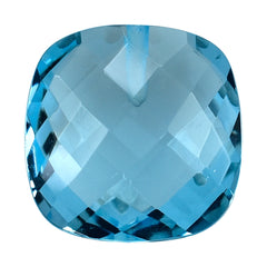 SKY BLUE TOPAZ BRIOLETTE CUSHION(HALF DRILL) 13.00MM 9.22 Cts.