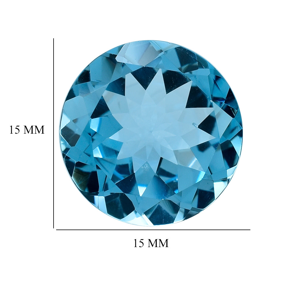 SKY BLUE TOPAZ CUT ROUND 15.00MM 13.59 Cts.