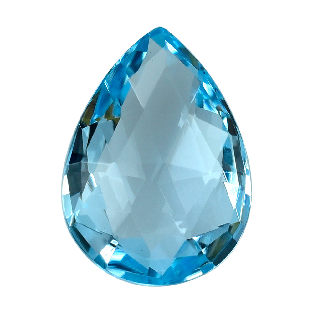 SKY BLUE TOPAZ ROSE CUT BRIOLETTE PEAR 14X10MM 5.45 Cts.