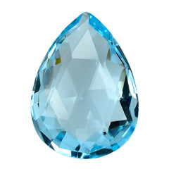 SKY BLUE TOPAZ ROSE CUT BRIOLETTE PEAR 14X10MM 5.45 Cts.