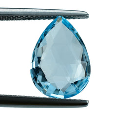 SKY BLUE TOPAZ ROSE CUT BRIOLETTE PEAR 14X10MM 5.45 Cts.