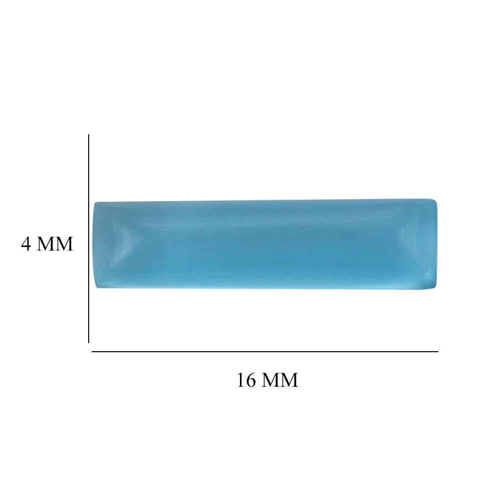 SKY BLUE TOPAZ FROSTED BAGUETTE CAB 16X4MM 2.92 Cts.