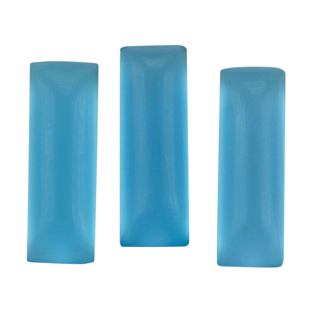 SKY BLUE TOPAZ FROSTED BAGUETTE CAB 15X5MM 3.41 Cts.