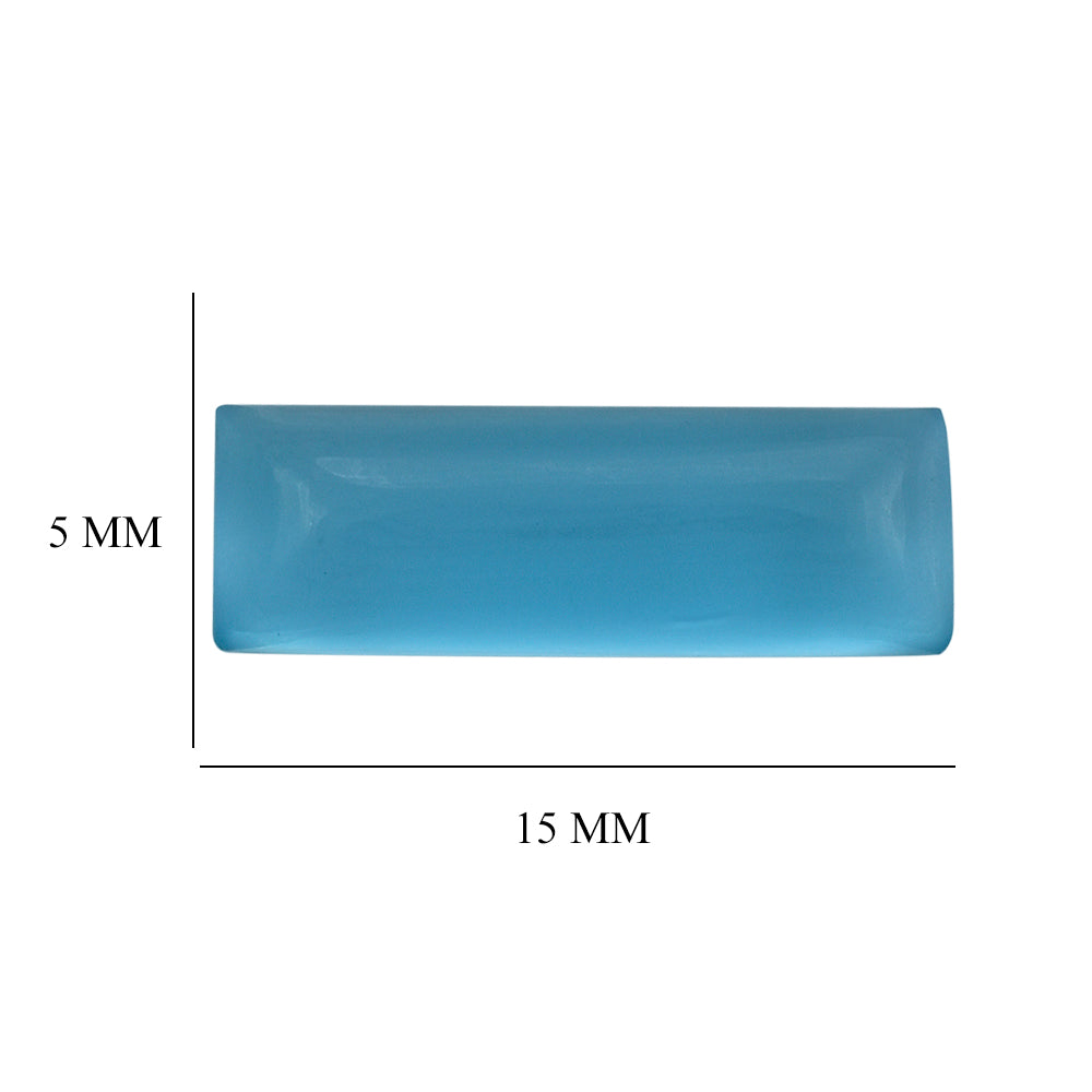 SKY BLUE TOPAZ FROSTED BAGUETTE CAB 15X5MM 3.41 Cts.